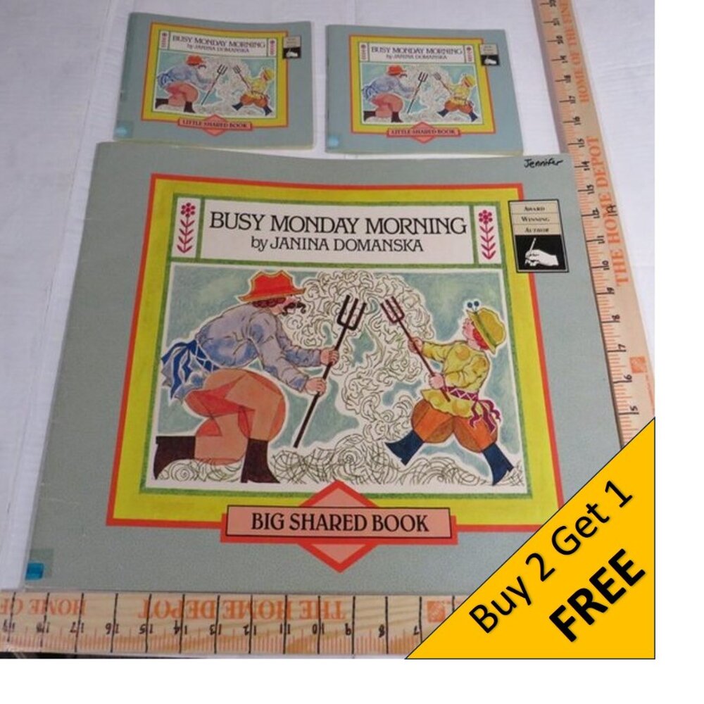 Busy Monday Morning BIG BOOK (almost 2 feet tall) with (2) student story books